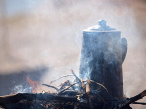Koffiepot op open vuur Jordanie