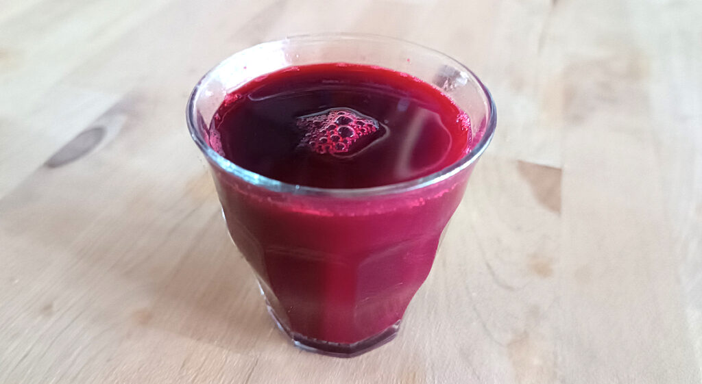 Glass with homemade blackberry juice